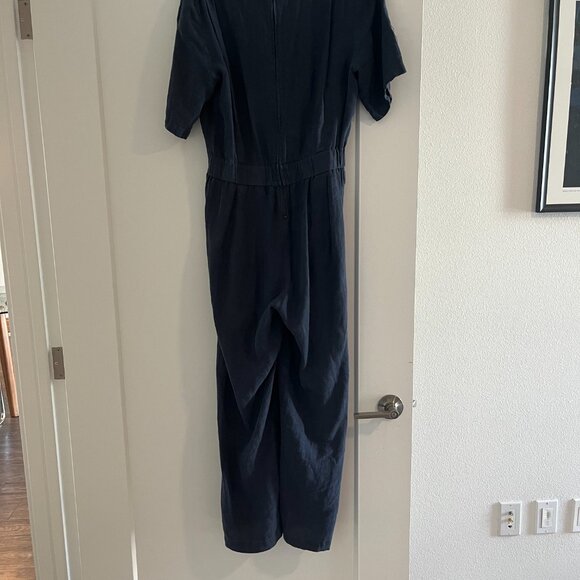 Gorman Linen Dark Wrap Blue Jumpsuit - US Size 8 - Picture 2 of 3